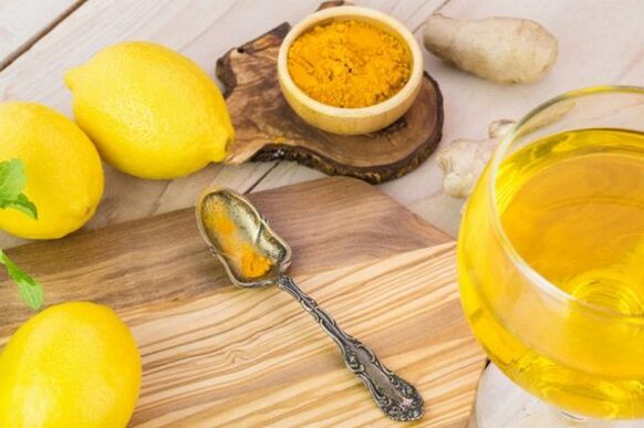 Drink with lemon, ginger and turmeric to enhance potency